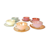 Arcopal coffee service in opaline harlequin model