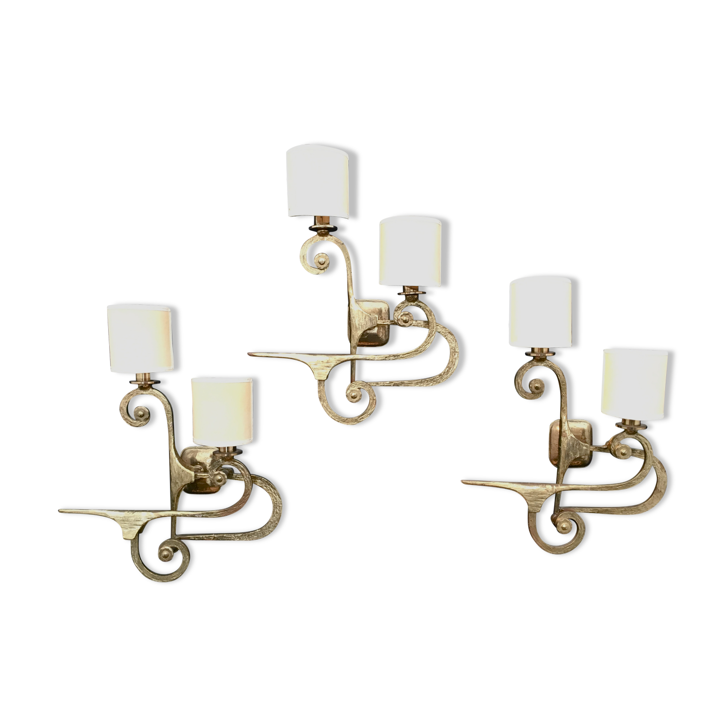 Italian bronze wall lights by G. Piombanti, 1950