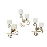 Italian bronze wall lights by G. Piombanti, 1950
