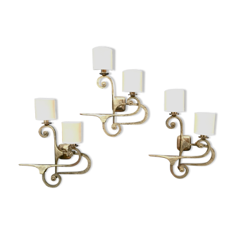 Italian bronze sconces by G. Piombanti, 1950