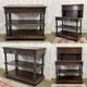 Henry II late 19th century oak serving trolley - top opens into a dresser