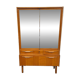 Vintage wooden wardrobe/shelf with mirror doors.