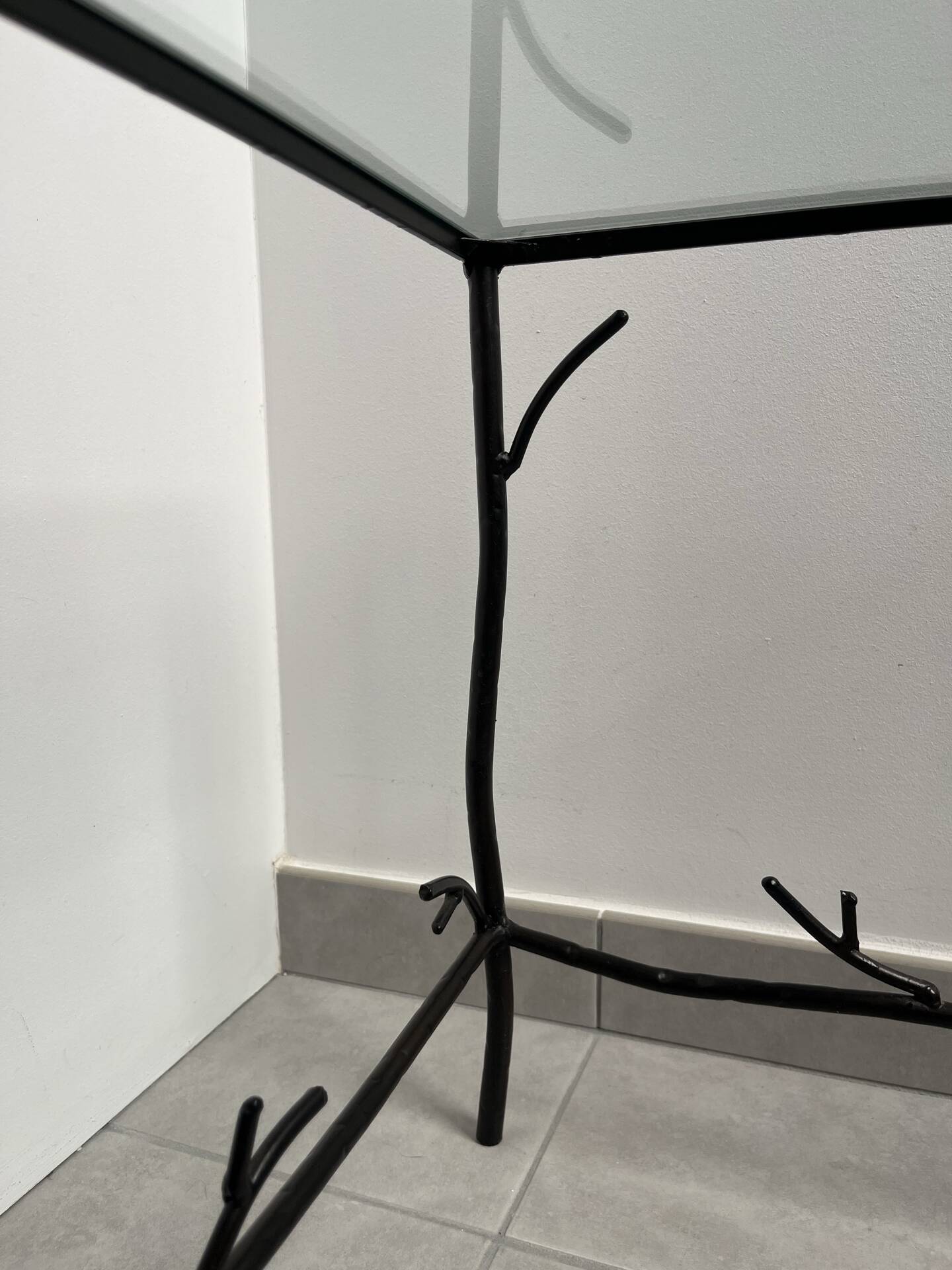 Wrought iron side table "branching"