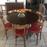 Round table from the 70's chrome and wood