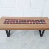 low flower bench, coffee table with tiles