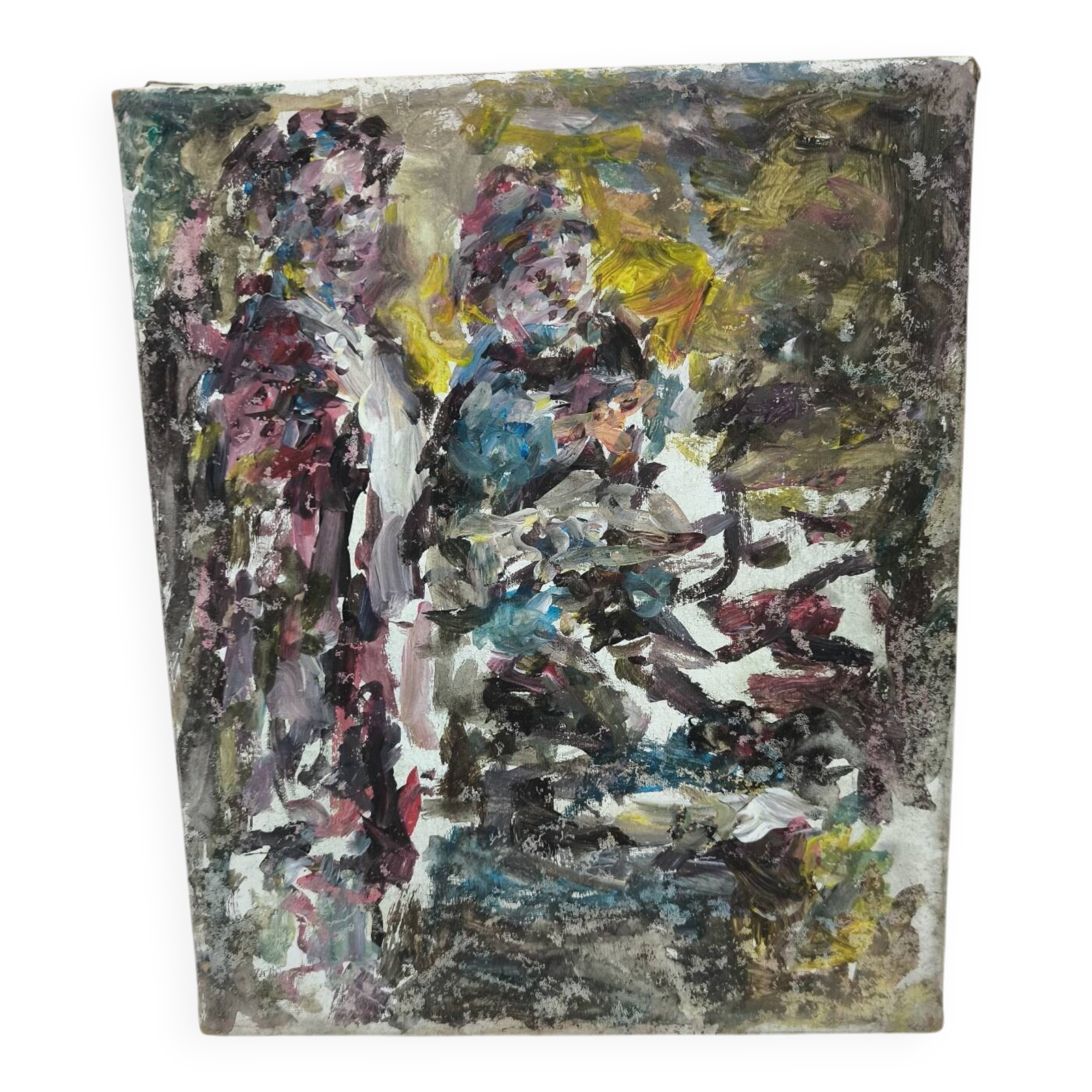 Textured Abstract Figures – Oil on Canvas