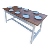 Wooden farmhouse table