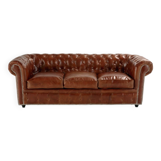 Canapé en cuir vintage Chesterfield