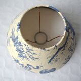 Blue toile de Jouy lampshade, antique Diane chasseresse