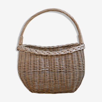 Panier en osier, années 60