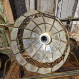Suspension vintage en nacre et laiton