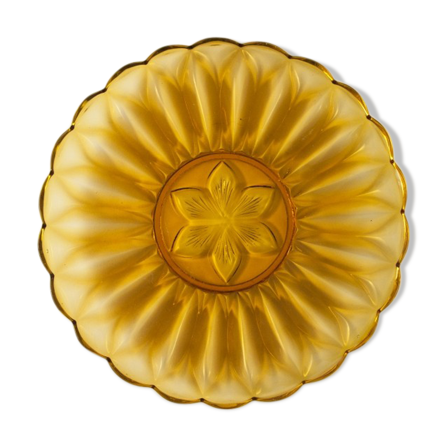 Amber glass dish