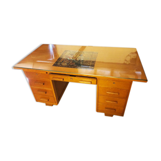 Desk "minister" in solid oak honey color
