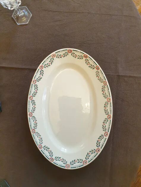 Grand Plat ovale Terre de Fer (36 cm) vers 1900