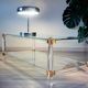 Table basse verre, plexiglas et laiton, 1970-80