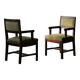 Pair of modernist armchairs in solid oak, France, circa 1940.