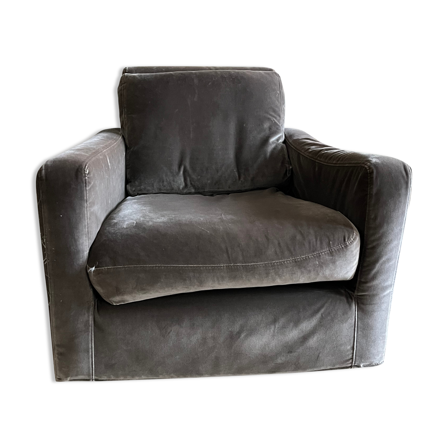 Armchair chester habitat velvet plum