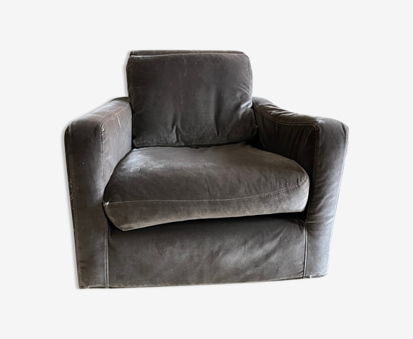 Armchair chester habitat velvet plum
