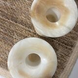Pair of alabaster candlesticks