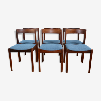Série de 6 chaises scandinave palissandre Gessef