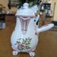 Tripod chocolate pot in Moustiers faience signed Lallier.