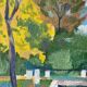 Mid Century Vintage Oil Framed Painting - The Courtyard