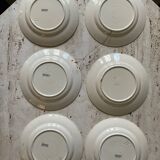 6 assiettes plates Belleville Longchamp terre de fer ancienne