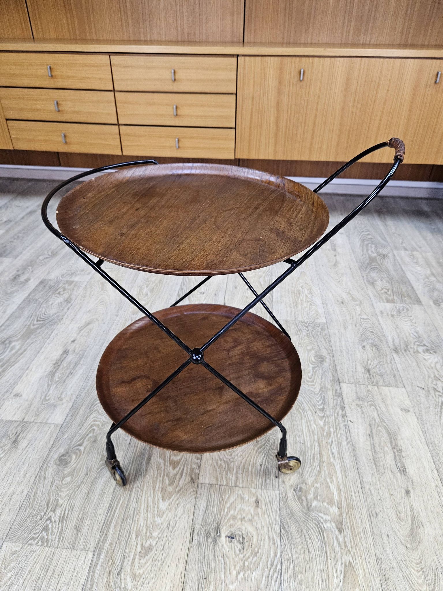 Bar cart, åry fanérprodukter, nybro, teak, sweden, 1960s