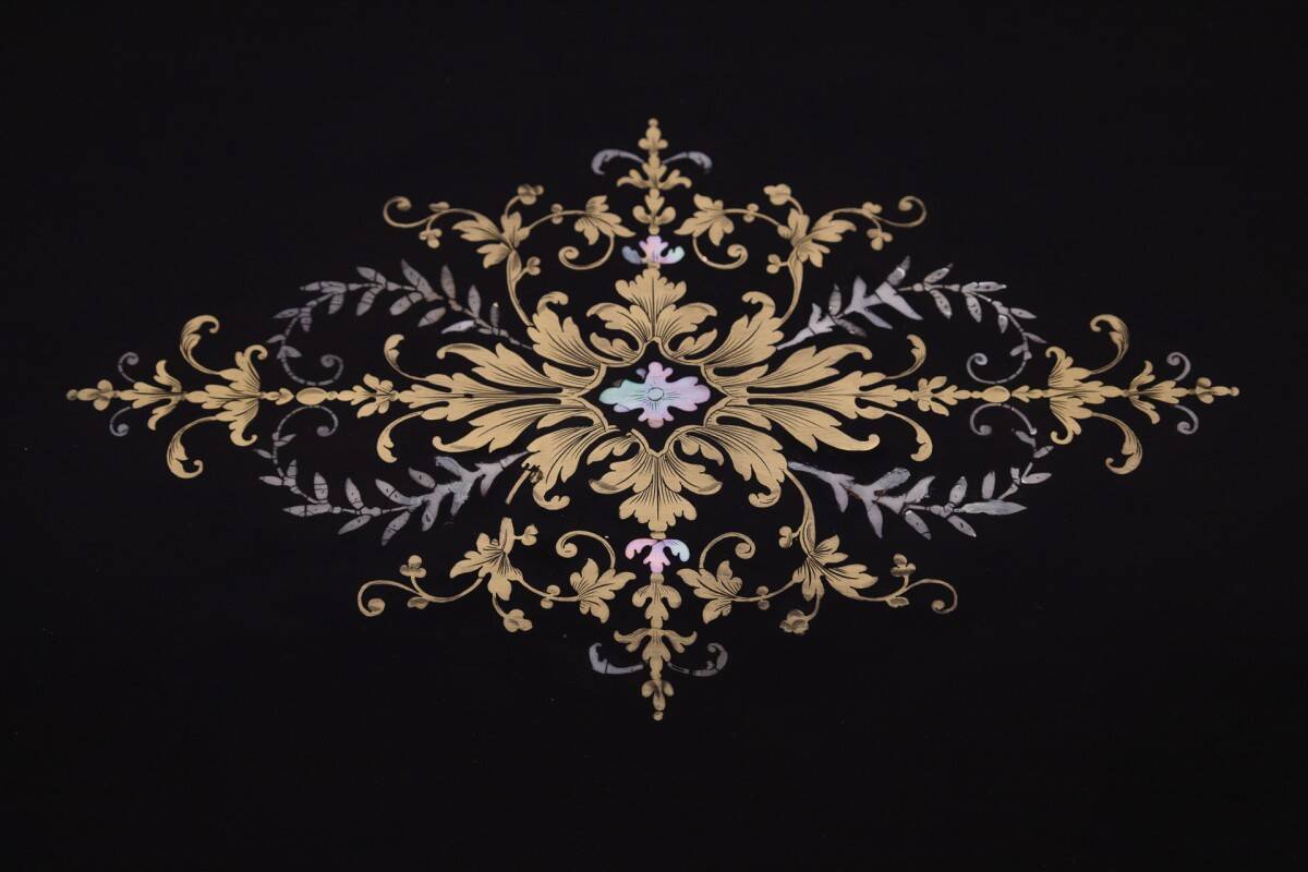 Stylish opening table, Napoleon style console, France.