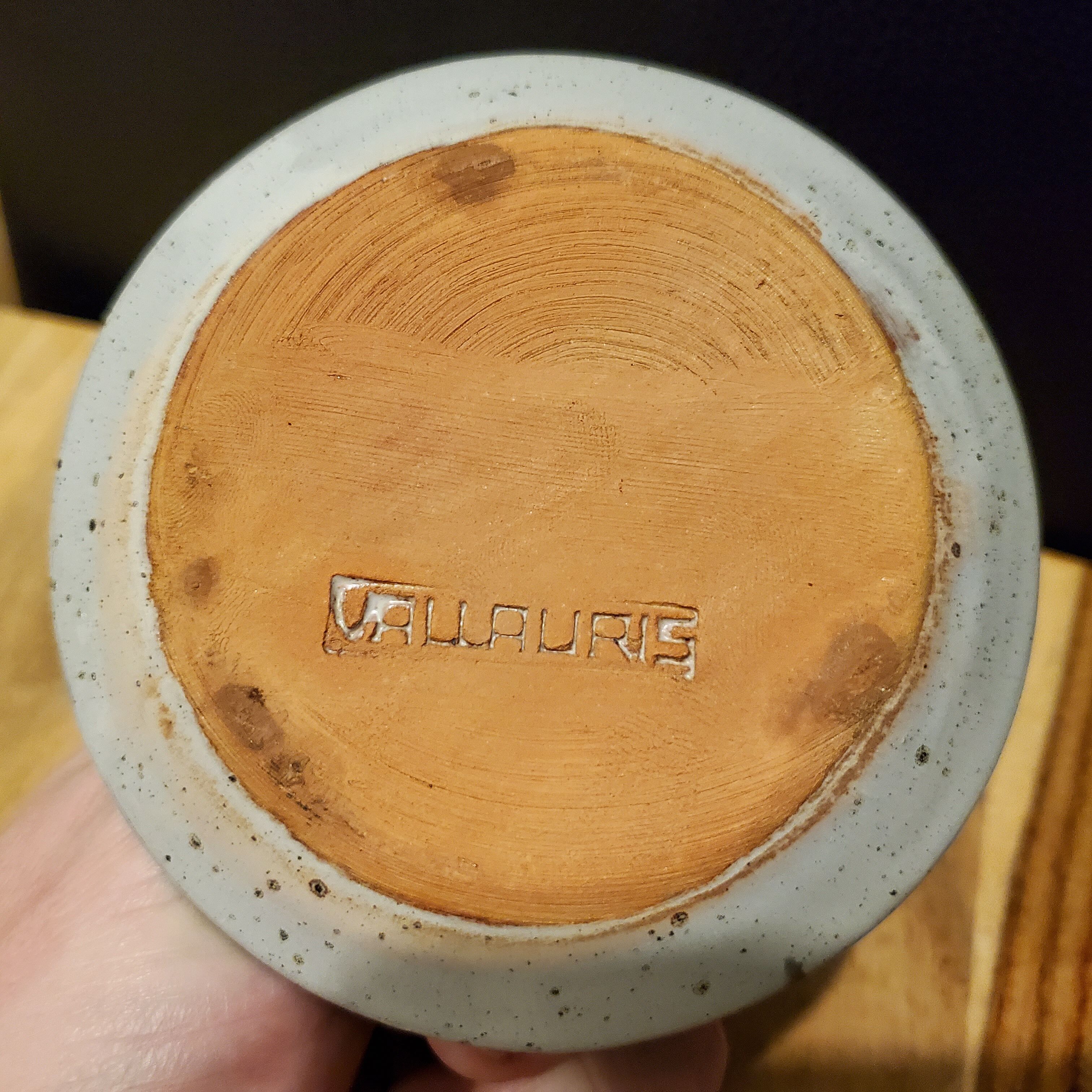 Ceramic candle holder signed Vallauris