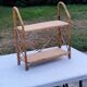 Double wall shelf in bamboo and rattan from the 70s