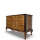 Commode italienne Art déco en loupe de noyer, années 1940-50