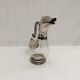 Carafe -duck in silver metal and glass signed
