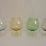Vintage colored cognac glasses