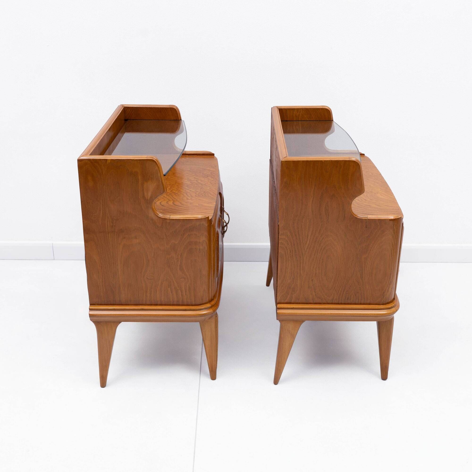 Pair of Mid-Century Modern Italian Ashwood Nightstands, 1950s