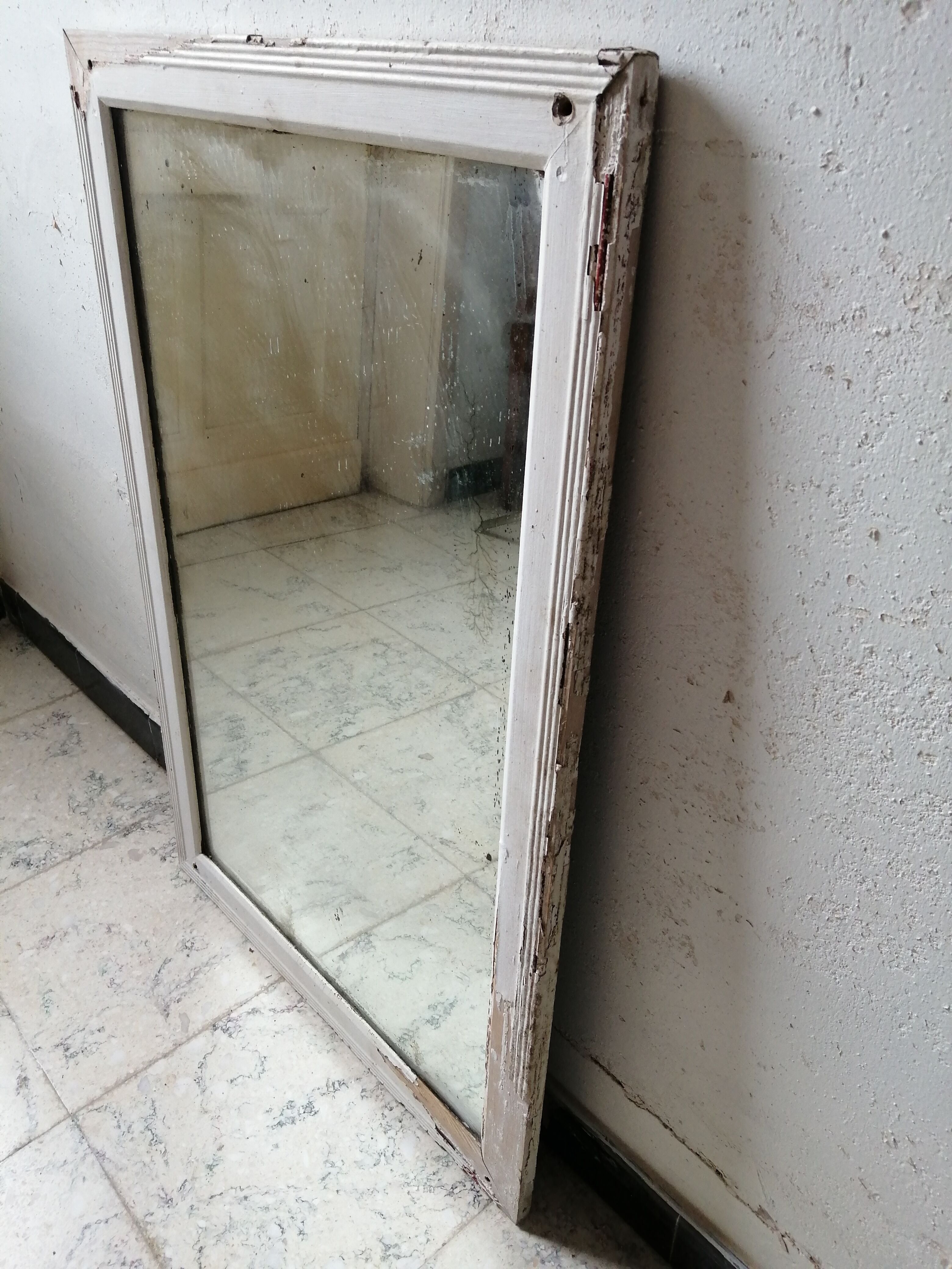 Vintage wood mercury mirror