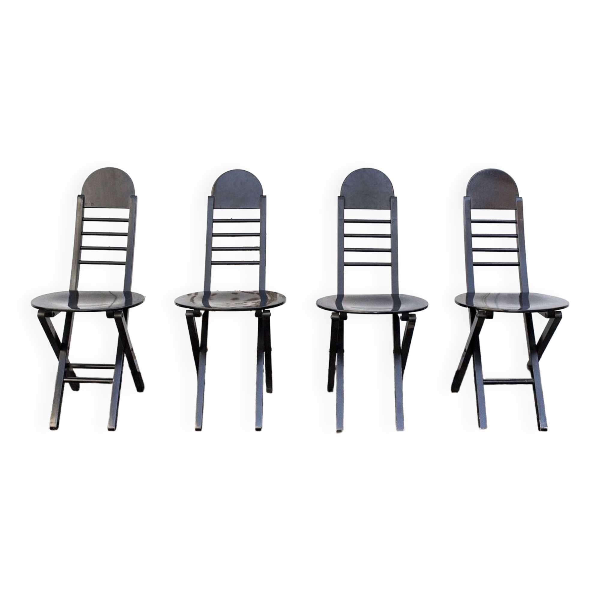 Folding wooden chairs, Italy 1960s