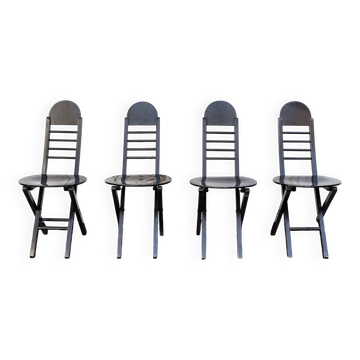 Folding wooden chairs, Italy 1960s