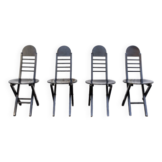 Folding wooden chairs, Italy 1960s