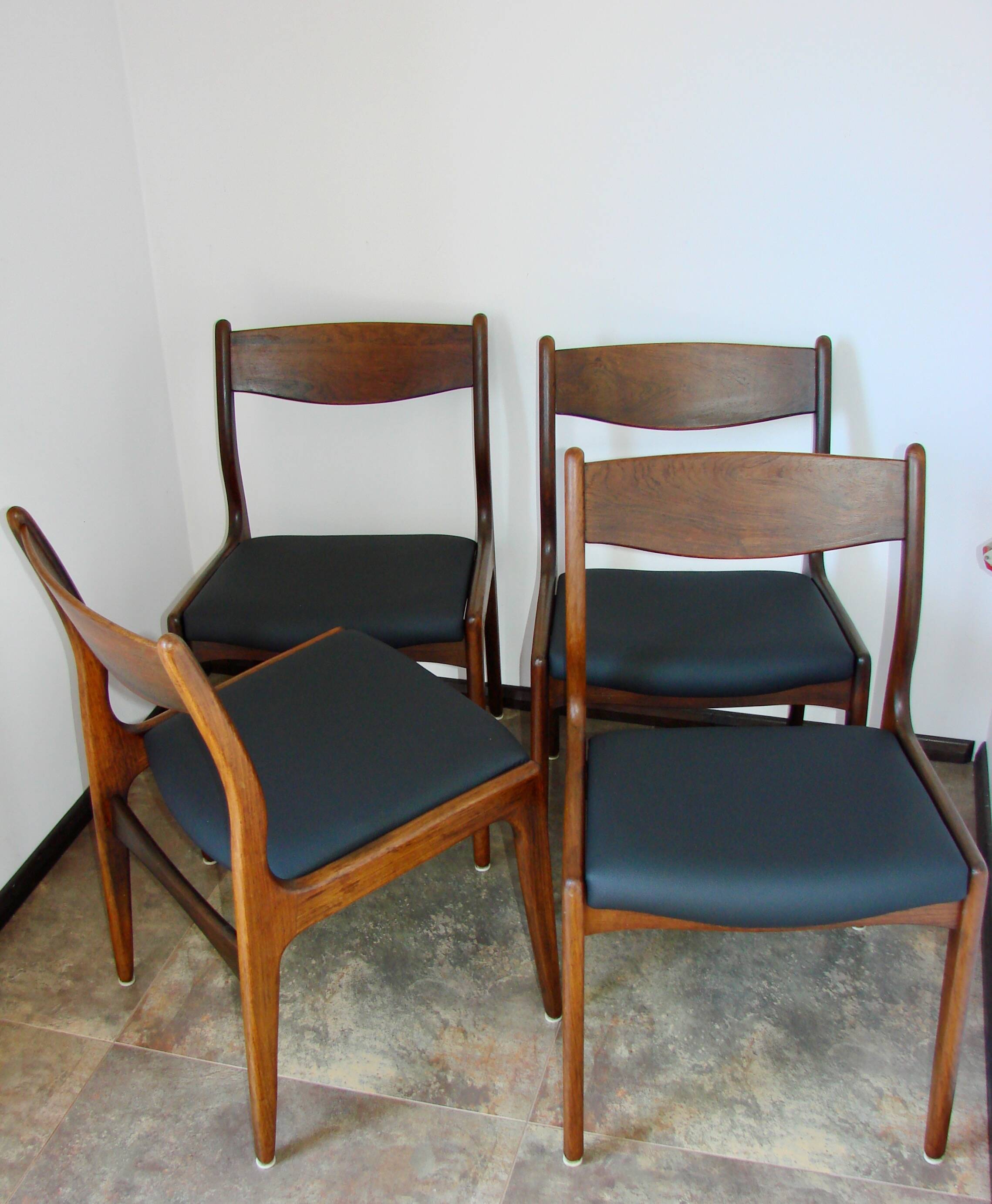 Set of 4 vintage rosewood chairs from the 1960s, Richbilt, Johannes Anderse