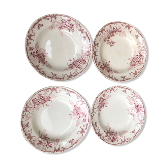 Set of 4 plates earth of iron