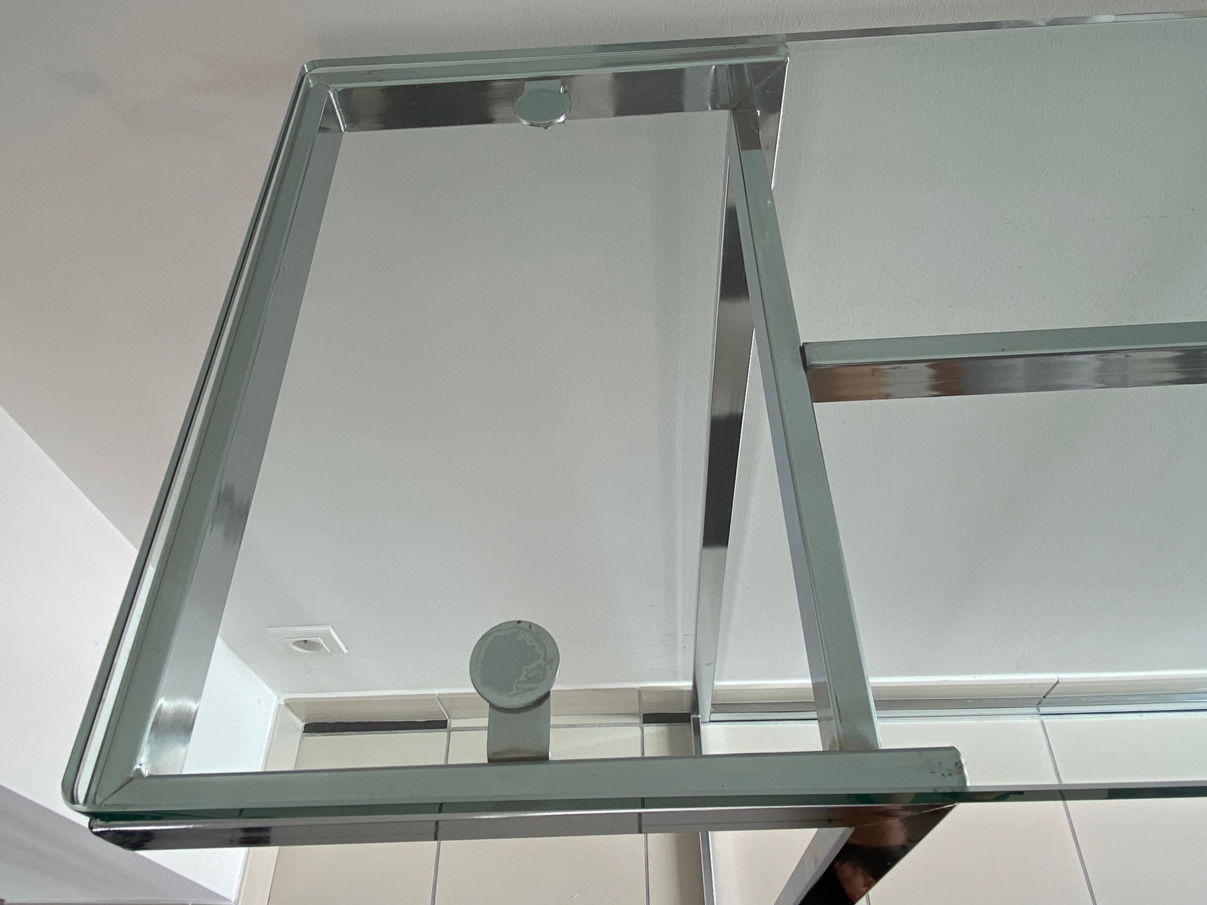 Wardrobe console glass and chrome metal