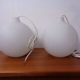 Opaline Glass Satellite Pendant Lamps by Vilhelm Wohlert for Louis Poulsen, 1960s, Set of 2