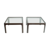Baydur and glass side tables by Peter Ghyczy for Bayer, Germany 1970s, set of2.