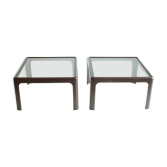 Baydur and glass side tables by Peter Ghyczy for Bayer, Germany 1970s, set of2.