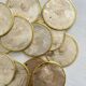 12 dessous de verre en nacre et laiton vintage