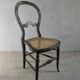 Napoleon III cane chair in blackened wood and mother-of-pearl