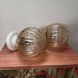 Pair of vintage globe wall lights