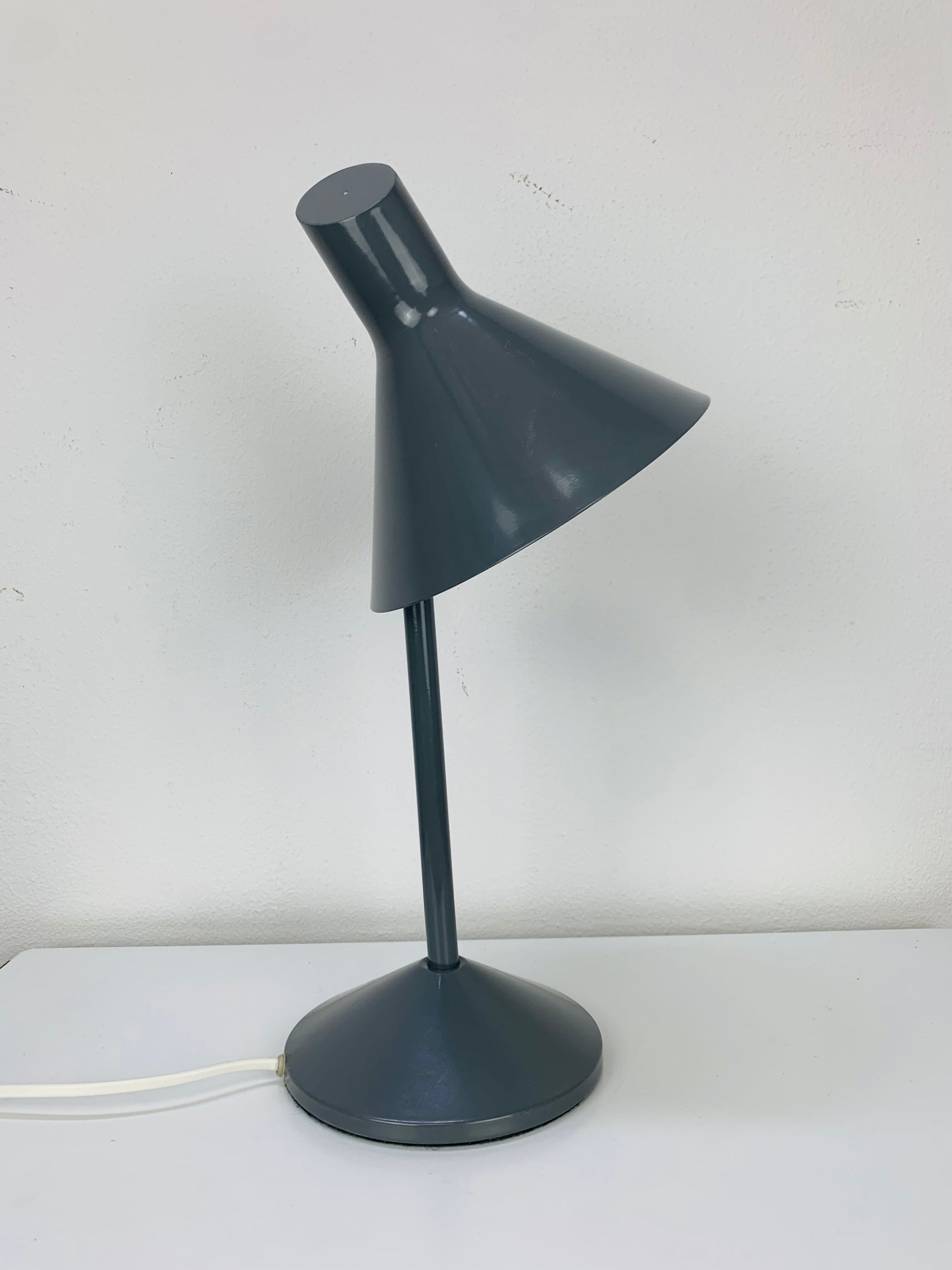 Gray metal desk lamp from the 2000s