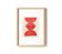 "Totem" red painting on paper signed Eawy